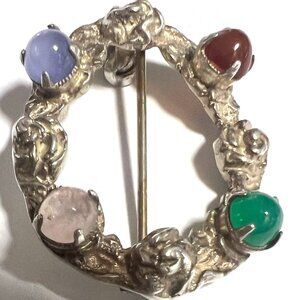 Vtg 60s RA Robert Alison Brooch Pin Edinburgh Hallmarks Scottish Celtic Gaelic